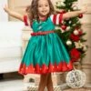 Cutest Elf On A Shelf Holiday Party Dress -MEO Kid Clothing Shop GCDRA018 Green 15