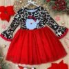 Wild For Santa Flounce Sleeve Tutu Dress 2 Wild For Santa Flounce Sleeve Tutu Dress -MEO Kid Clothing Shop GCDRB001 Leopard