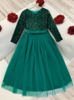 Winter Shining Star Maxi Dress -MEO Kid Clothing Shop GCDRB009 Green