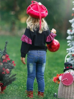 Lover Of Christmas Patched Jean Set -MEO Kid Clothing Shop GCSEB023 Black 4