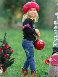 Lover Of Christmas Patched Jean Set -MEO Kid Clothing Shop GCSEB023 Black 5
