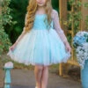 Polka Dot Bow Back Party Dress -MEO Kid Clothing Shop GEDRB002 Mint 1