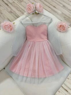Polka Dot Bow Back Party Dress -MEO Kid Clothing Shop GEDRB002 Pink