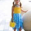 Be The Sunshine Smocked Handkerchief Dress -MEO Kid Clothing Shop GEDRC004 Blue 13