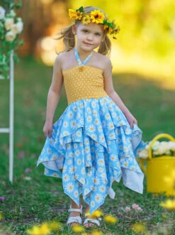 Be The Sunshine Smocked Handkerchief Dress -MEO Kid Clothing Shop GEDRC004 Blue 2 1800x1800 c0744751 ea2f 473e 92fa 5298e7865b49
