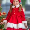 All Bundled Up Red Faux Fur Duchess Coat -MEO Kid Clothing Shop GFOTC003 Red 1