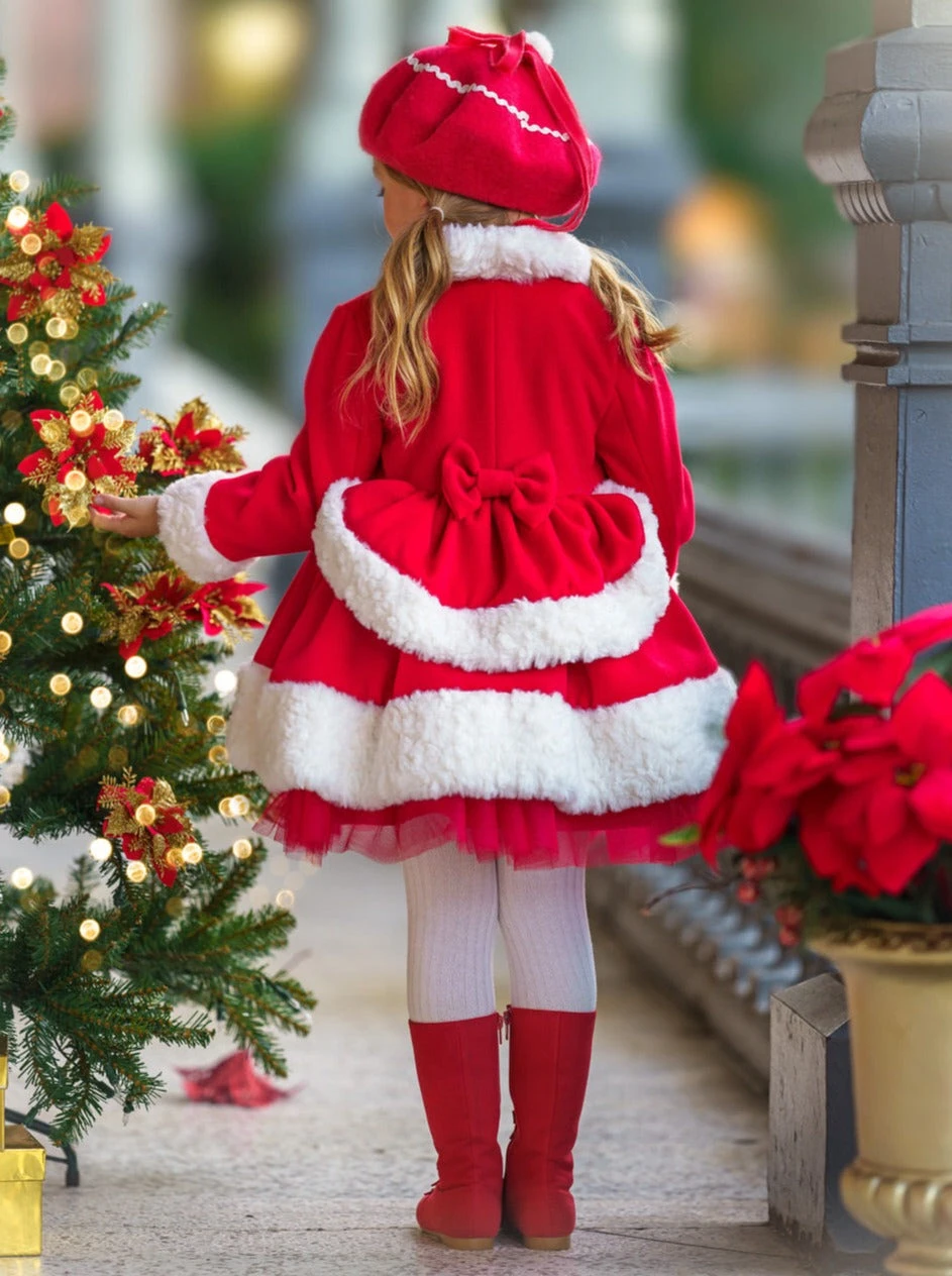 All Bundled Up Red Faux Fur Duchess Coat 5 All Bundled Up Red Faux Fur Duchess Coat - Image 3