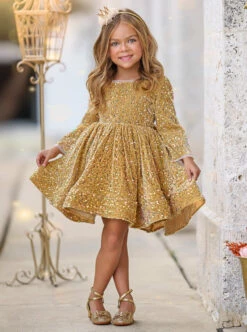 Born To Sparkle Long Sleeved Special Occasion Dress