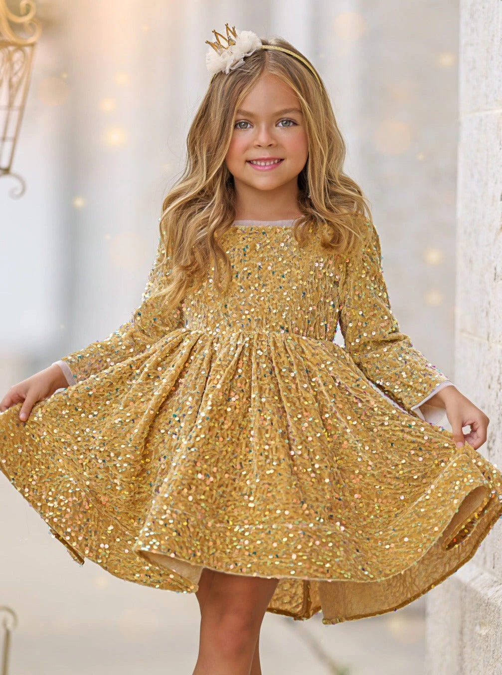 Born To Sparkle Long Sleeved Special Occasion Dress 5 Born To Sparkle Long Sleeved Special Occasion Dress - Image 3