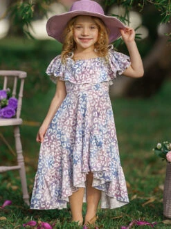 Whimsical Wilderness Cold Shoulder Maxi Sundress -MEO Kid Clothing Shop GSDRC015 Multicolor 3