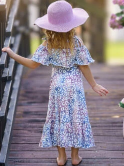 Whimsical Wilderness Cold Shoulder Maxi Sundress -MEO Kid Clothing Shop GSDRC015 Multicolor 5