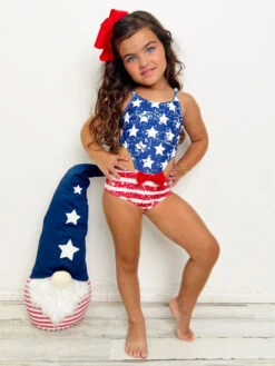 Patriotic Posh One Piece Swimsuit 12 Patriotic Posh One Piece Swimsuit -MEO Kid Clothing Shop GSSWB023 Navy 2