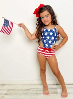 Patriotic Posh One Piece Swimsuit 13 Patriotic Posh One Piece Swimsuit -MEO Kid Clothing Shop GSSWB023 Navy 5