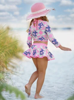 Vintage Patchwork Two Piece Swimsuit 13 Vintage Patchwork Two Piece Swimsuit -MEO Kid Clothing Shop GSSWC004 Pink 5