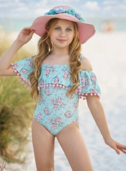 Tropical Paradise Off The Shoulder One Piece Swimsuit