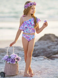 Mermaids Only One Shoulder Two Piece Swimsuit 12 Mermaids Only One Shoulder Two Piece Swimsuit -MEO Kid Clothing Shop GSSWC022 PastelRainbow 4