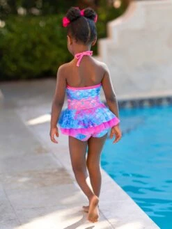 Swim With Mermaids Tulle Two Piece Swimsuit 13 Swim With Mermaids Tulle Two Piece Swimsuit -MEO Kid Clothing Shop GSSWC023 Blue 1