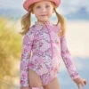 Summer Mode On Rash Guard One Piece Swimsuit -MEO Kid Clothing Shop GUSWC017 Pink 5