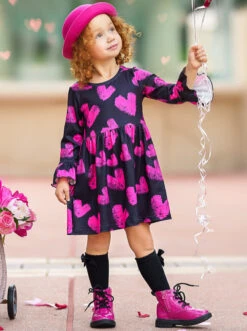 Little Miss Sweetheart Dress -MEO Kid Clothing Shop GVDRC016 Fuchsia 2
