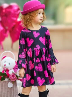 Little Miss Sweetheart Dress -MEO Kid Clothing Shop GVDRC016 Fuchsia 4
