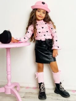 Love Is In The Air Long Sleeve Pocket Skirt Set 9 Love Is In The Air Long Sleeve Pocket Skirt Set -MEO Kid Clothing Shop GVSEC007 Black 6