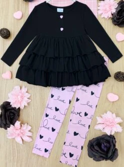 Love Is In The Air Tiered Tunic & Legging Set -MEO Kid Clothing Shop GVSEC016 Black 5c53e01a c151 43b2 81c5 6dfe41b9c7a4