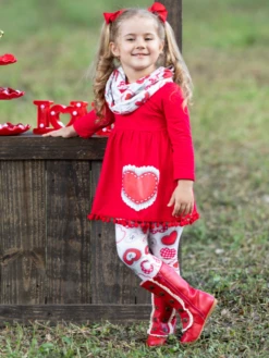 Cute As A Button Tunic, Scarf, & Legging Set -MEO Kid Clothing Shop GVSEC028 Red 2 Edited 36af9998 bde0 44aa b833 298592947129