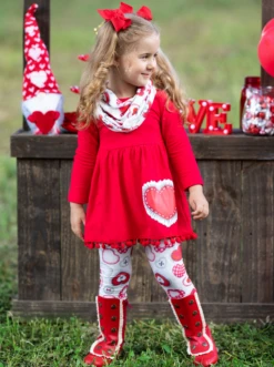 Cute As A Button Tunic, Scarf, & Legging Set