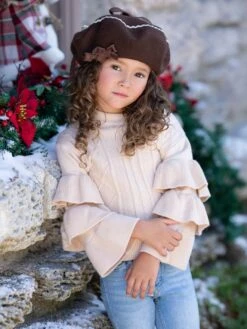 Creme Dream Tiered Sleeve Cable Knit Sweater 19 Creme Dream Tiered Sleeve Cable Knit Sweater -MEO Kid Clothing Shop GWSTB007 Cream 10
