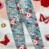 Girls Grey Flower Print Elastic Waist Capri Leggings -MEO Kid Clothing Shop JAN21CPBOT1GPF 1 1