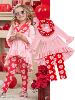 Speak Love Tunic, Scarf & Legging Set 15 Speak Love Tunic, Scarf & Legging Set -MEO Kid Clothing Shop NOV12CPSET2PHR