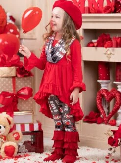 Lots Of Love Tunic, Scarf & Legging Set -MEO Kid Clothing Shop NOV12CPSET2RGL 2