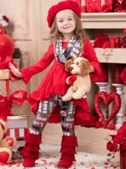 Lots Of Love Tunic, Scarf & Legging Set -MEO Kid Clothing Shop NOV12CPSET2RGL 8