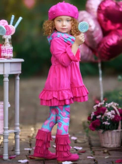 Precious Hearts Tunic, Scarf & Legging Set -MEO Kid Clothing Shop NOV12CPSET4PTH 4