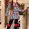 Lil Miss Houndstooth Blazer, Skirt & Legging Set 2 Lil Miss Houndstooth Blazer, Skirt & Legging Set -MEO Kid Clothing Shop OCT81CPSET5BWH 4