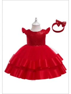 Shimmering Finish Flutter Sleeve Sequin Dress -MEO Kid Clothing Shop Reizingforlistings 5 8532542