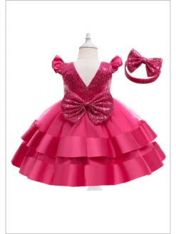 Shimmering Finish Flutter Sleeve Sequin Dress -MEO Kid Clothing Shop Reizingforlistings 5 QGFQEF