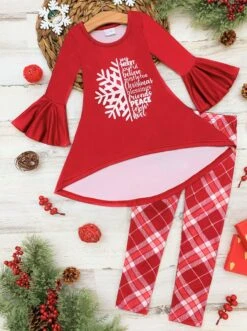 Christmas Spirit Hi-Lo Tunic & Plaid Legging Set -MEO Kid Clothing Shop SEPT12CPSET2PSP