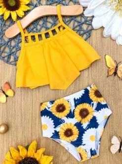 Sunny Sunflower Tankini Two Piece Swimsuits -MEO Kid Clothing Shop SP12SWIM67YS