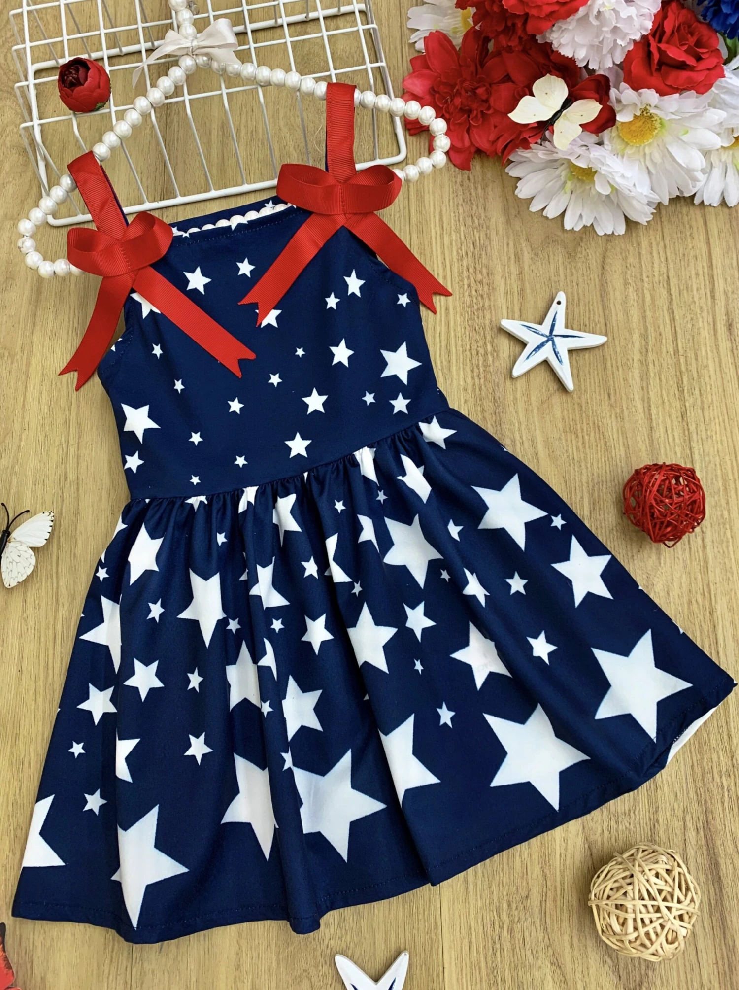 Star Studded Bow Ruffle Dress 8 Star Studded Bow Ruffle Dress - Image 6