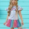 Rainbows & Clouds Sequin Skirt Set -MEO Kid Clothing Shop SUM12SET102CAGRS c80be83e 1b4d 4671 9f7f cb4c852483f1