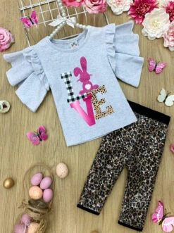 Bunnies Love Sparkle Leopard Bermuda Legging Set