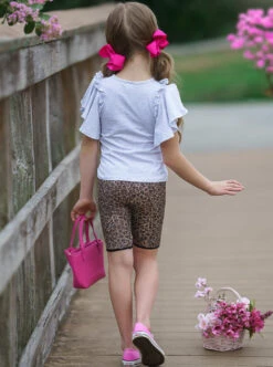 Bunnies Love Sparkle Leopard Bermuda Legging Set -MEO Kid Clothing Shop SUM12SET21CALBL 2