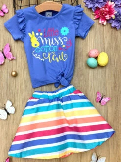 Little Miss Cotton Tail Rainbow Skirt Set 11 Little Miss Cotton Tail Rainbow Skirt Set -MEO Kid Clothing Shop SUM12SET78CACBR