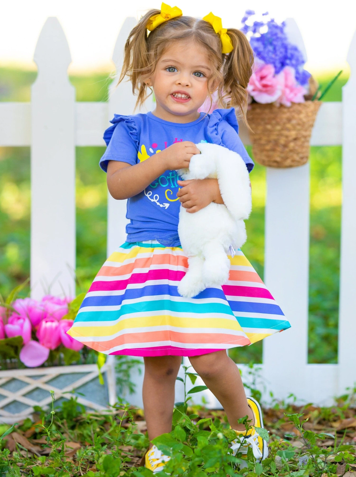 Little Miss Cotton Tail Rainbow Skirt Set 5 Little Miss Cotton Tail Rainbow Skirt Set - Image 3
