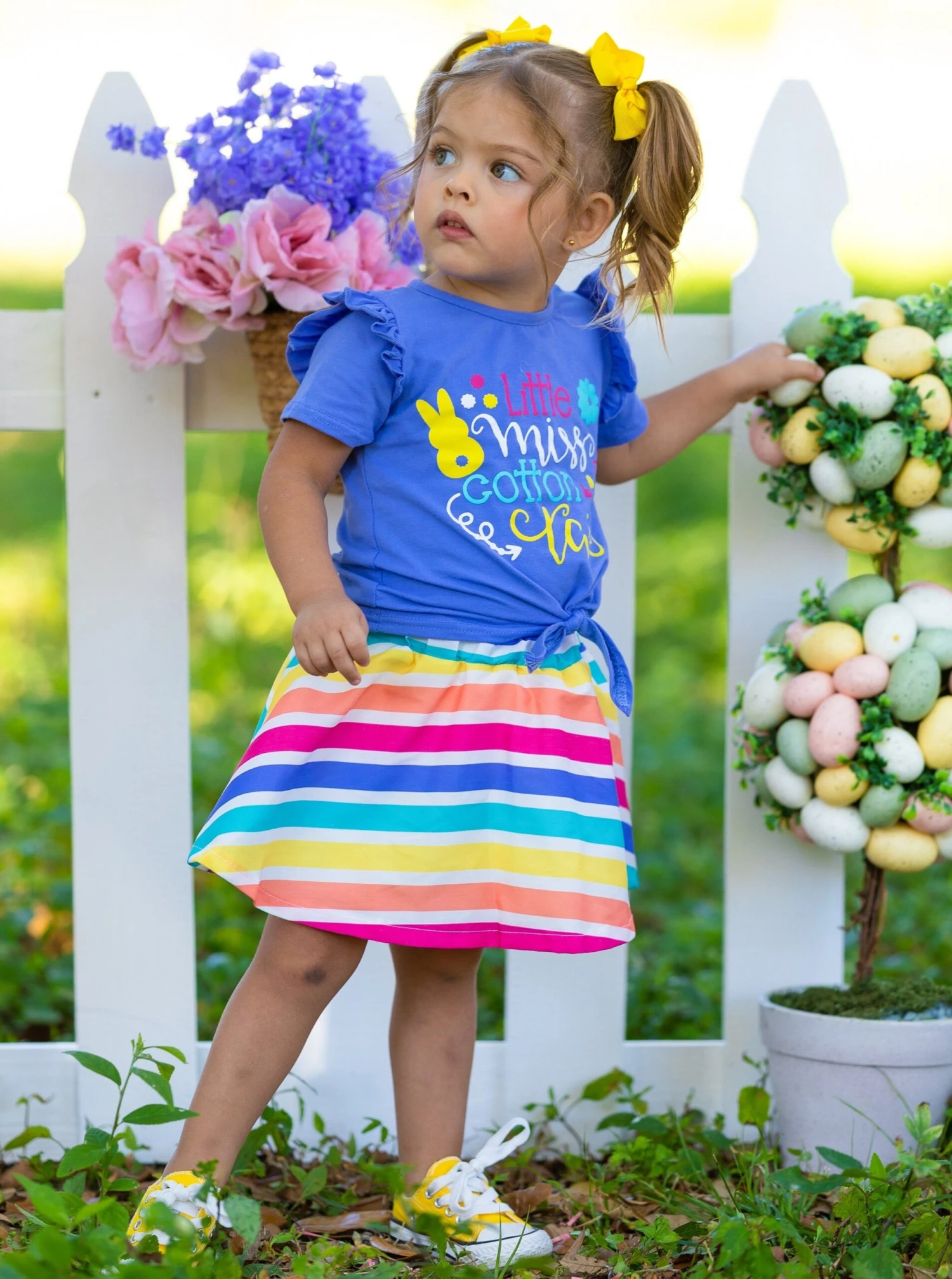 Little Miss Cotton Tail Rainbow Skirt Set 4 Little Miss Cotton Tail Rainbow Skirt Set - Image 2