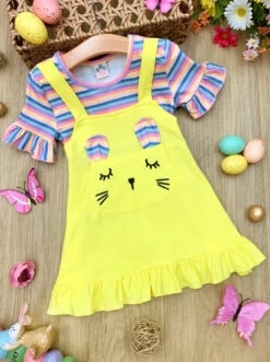 Striped Bunny Pocket Overall Dress -MEO Kid Clothing Shop SUM12SET96CASYB
