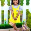 Striped Bunny Pocket Overall Dress -MEO Kid Clothing Shop SUM12SET96CASYB 6