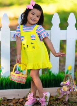 Striped Bunny Pocket Overall Dress -MEO Kid Clothing Shop SUM12SET96CASYB 8