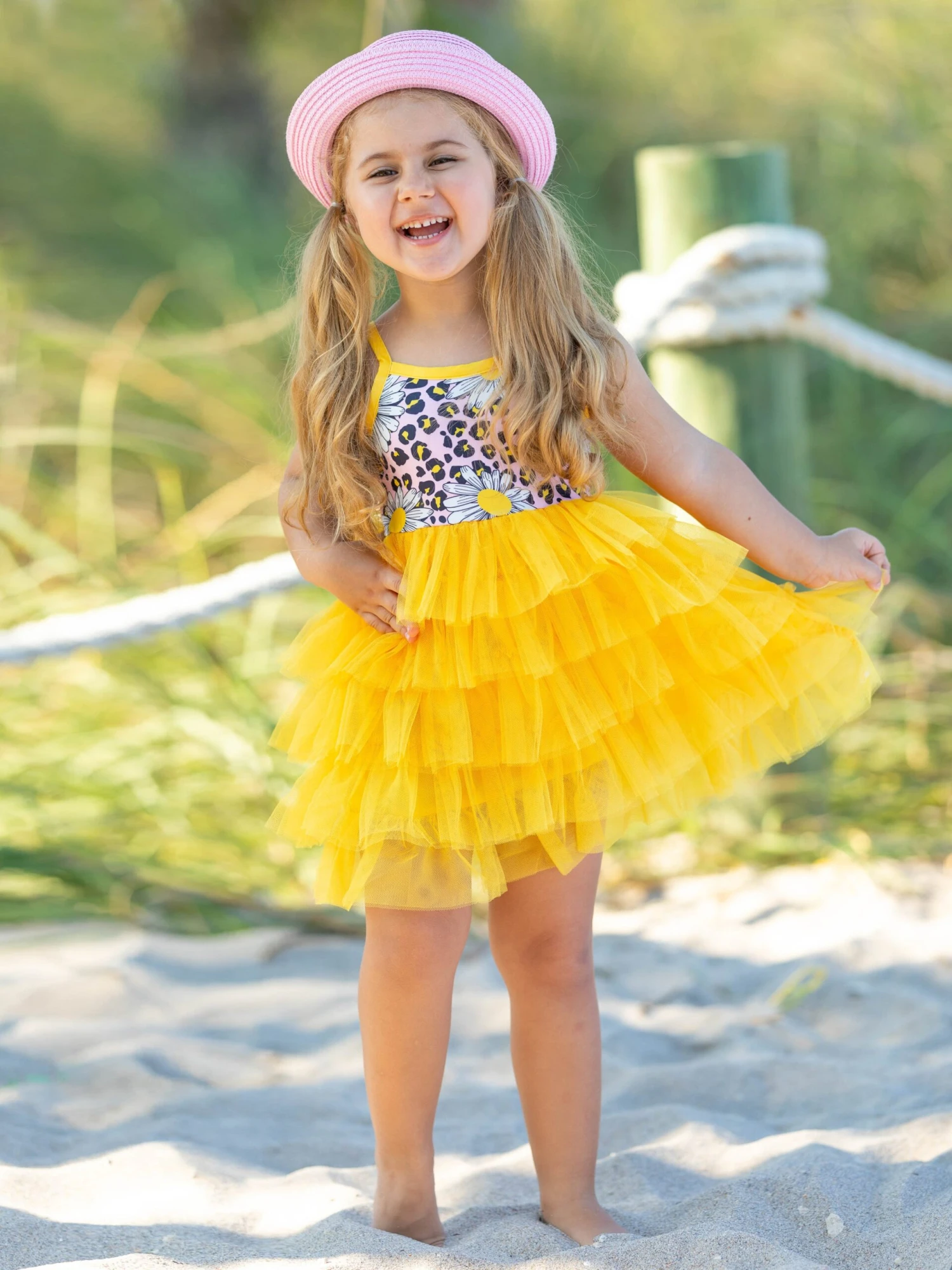 Wild Daisy Sleeveless Tiered Ruffle Dress 4 Wild Daisy Sleeveless Tiered Ruffle Dress - Image 2